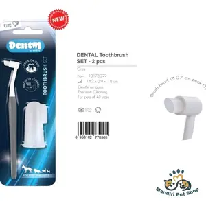 M-Pets Dental Toothbrush Set 2pcs - Sikat Gigi Anjing Kucing Khusus Membersihkan Gigi Hewan Peliharaan Anda dengan Desain Khusus dan Fungsi Efektif