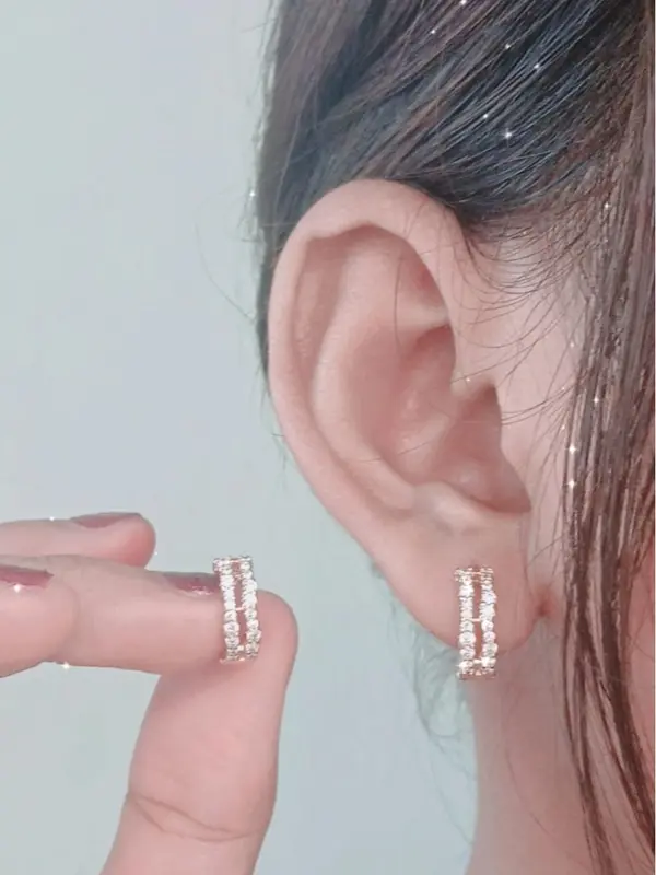 Anting Wanita, Anting Nikita 03 Alloy Lapis Mas 18k Permata Zircon Premium Quality & Tahan Lama EP011G 0