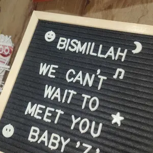 【Halo】Papan Nama Bayi / Letter Board Kekinian 10x10 inches Dekorasi /Felt Letter Board Set rumah