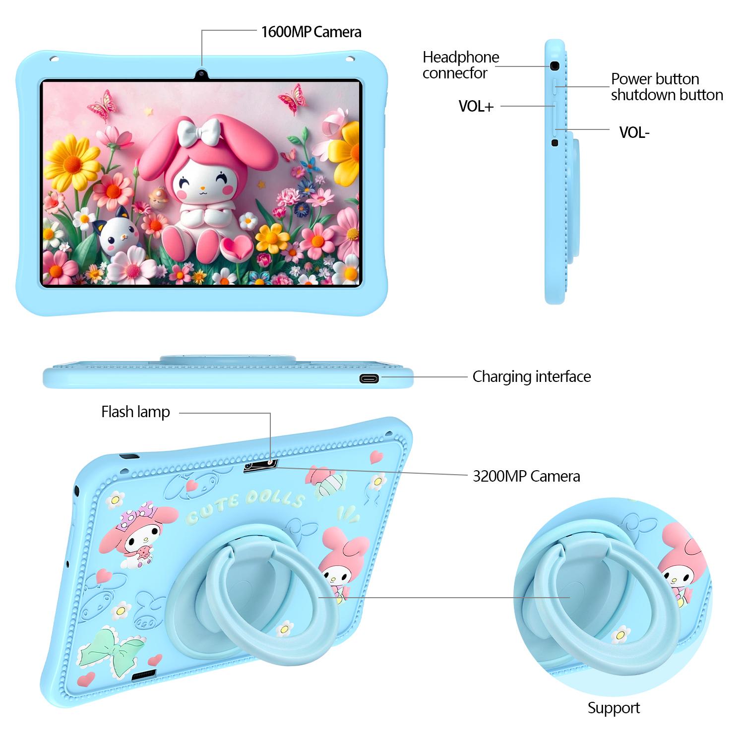 TAGOCHI Tablet Anak Baru 10.1 inch (RAM 12GB+ROM 512GB) Tablet Android Edukasi FHD+ Eye Comfort Display Wifi 5G Dual SIM Kids