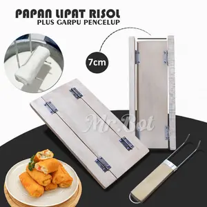 Papan Lipat Risol 7cm dan Garpu Pencelup Risol Bahan Kayu Pilihan Terbaik Kitchenware