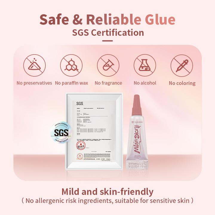 Mlen - Keo Dán Lông Mi Giả Trong Suốt Giữ Siêu Chắc Không Chứa Cao Su Thích Hợp Cho Mắt Nhạy Cảm Không Thấm Nước Trong Suốt 1.5Ml 1 Gói