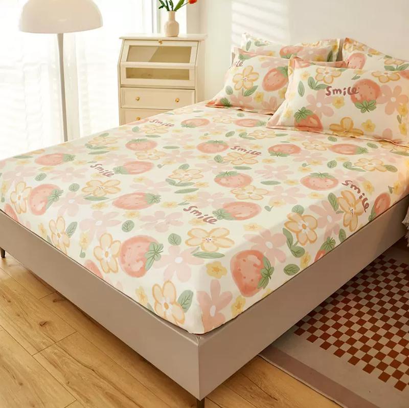 Product Introduction of Pure Cotton Fitted Sheet and 2pcs Pillowcases Kids Mattress Cover Protector Four Corners with Elastic Band 16 Sizes 100% Cotton 7