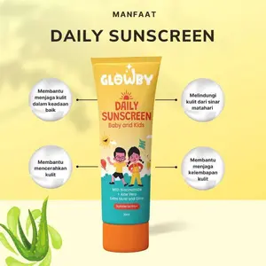 ￼(Glowby) Daily Sunscreen Wajah dan Badan spf 50 untuk Bayi dan Anak 30 ml
