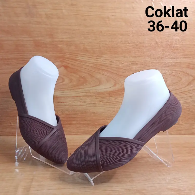 (COD) Sepatu Flat Shoes Jelly Wanita Porto XEM Karet Kerja 2
