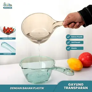 SINDA Gayung Mandi Bayi Anti Pecah 1500ml - SINDA Transparan Estetik, Aman & Awet!