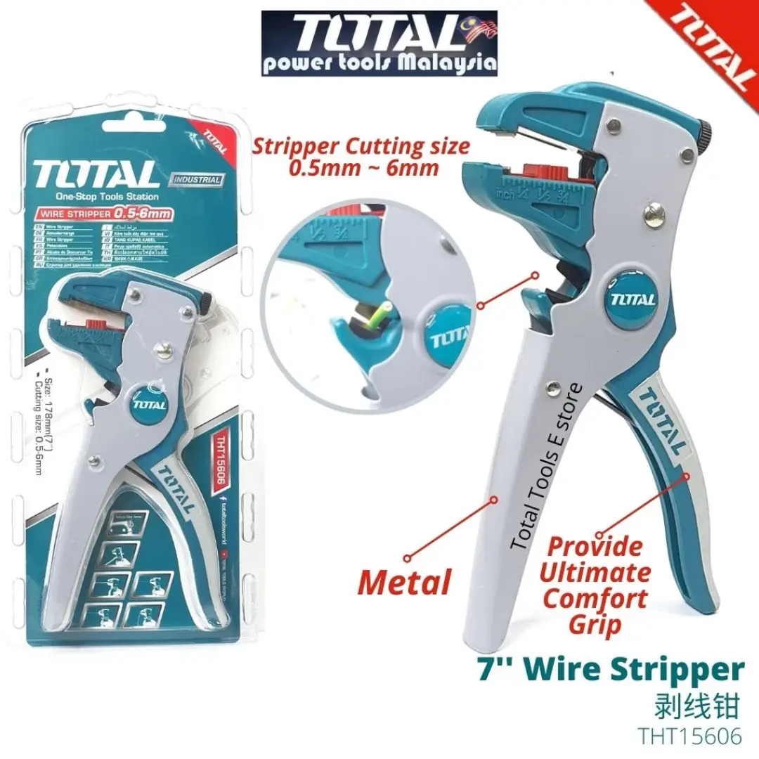 TOTAL Wire Stripper (0.5-6mm, 7")  - THT15606
