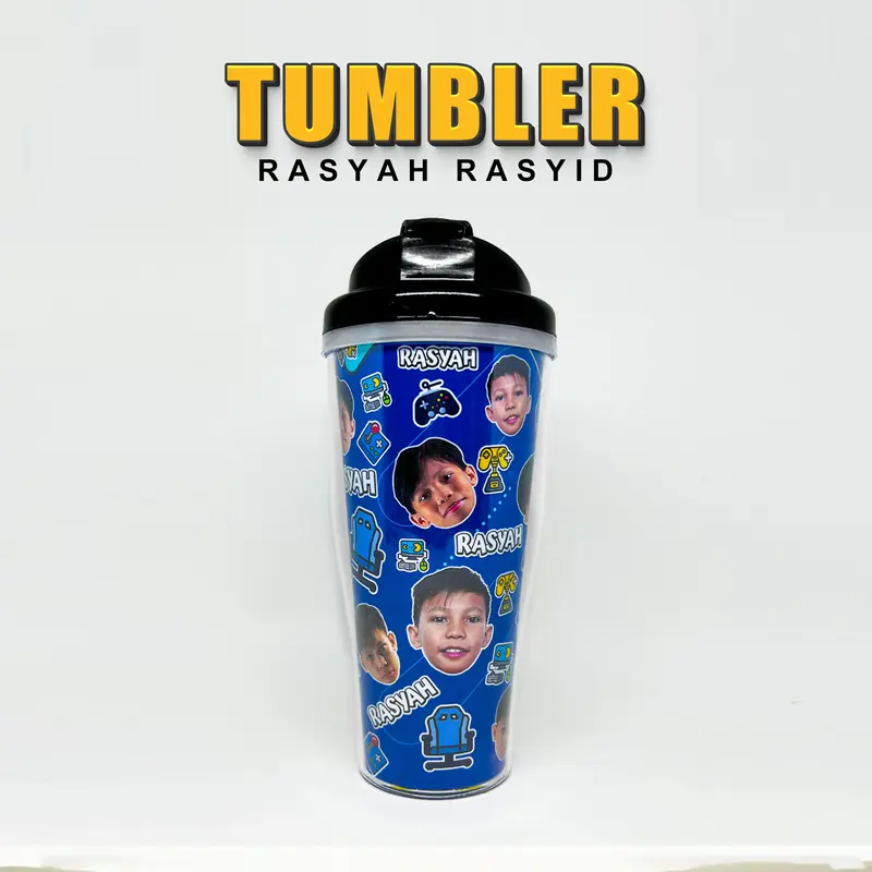 Tumbler Rasyah Rasyid (Bonus Ganci Dan Stiker Sablon) - Perlengkapan Botol Air Minum Berbahan Plastik 0