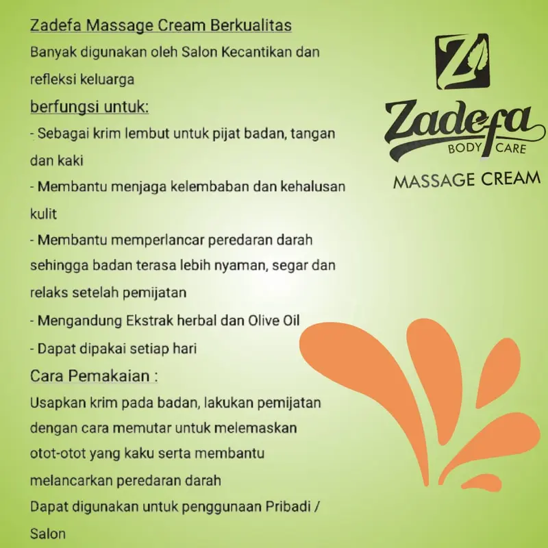ZADEFA Cream Massage Aroma Terapy, Lavender, 5KG kemasan double plastik, Melembapkan Kulit & Tidak Lengket - Gatal Greentea 2