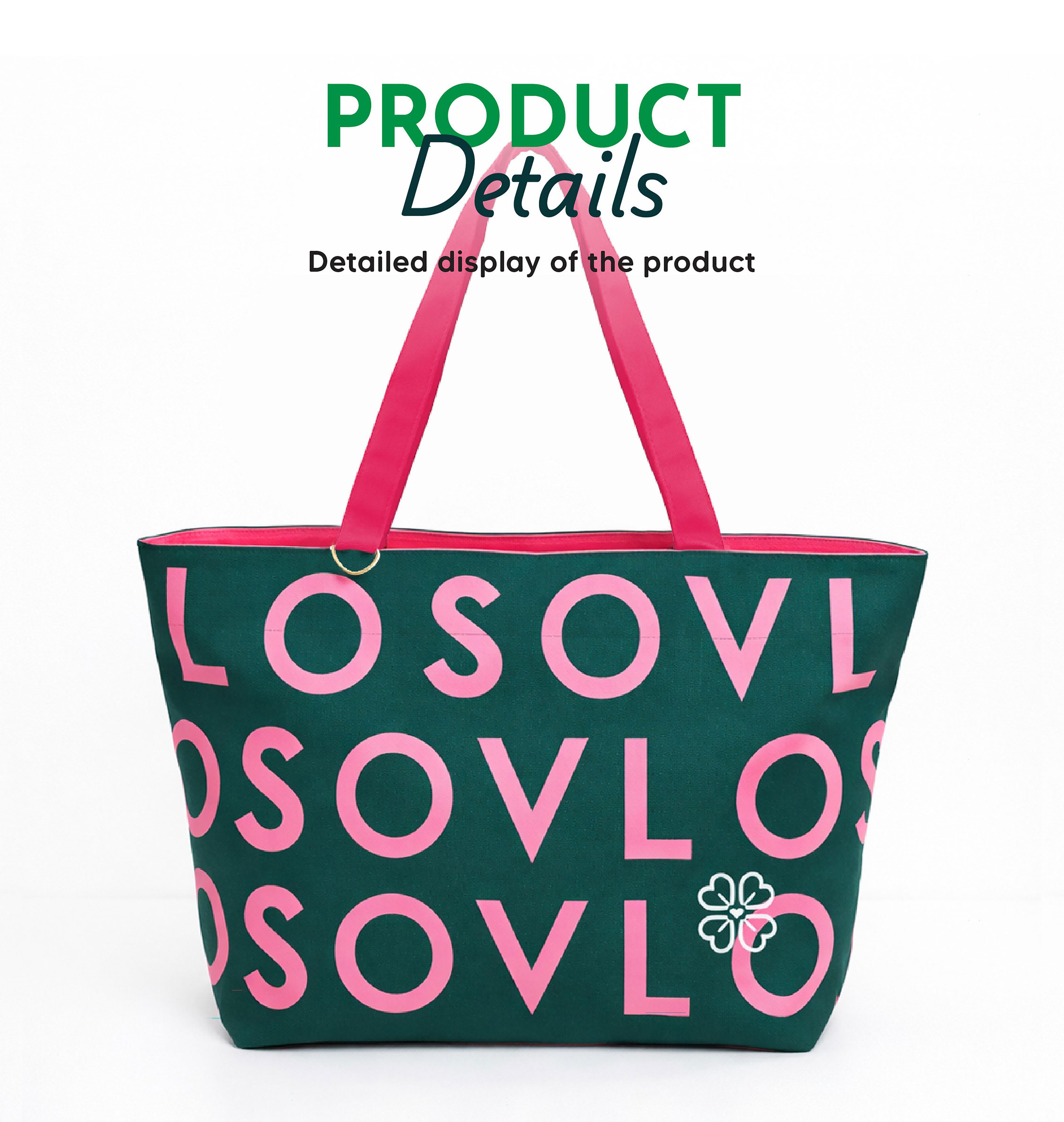 SOVLO Daily Tote Bag Zipper - Tas Kerja Wanita - Tote Bag Kuliah, Kerja,
