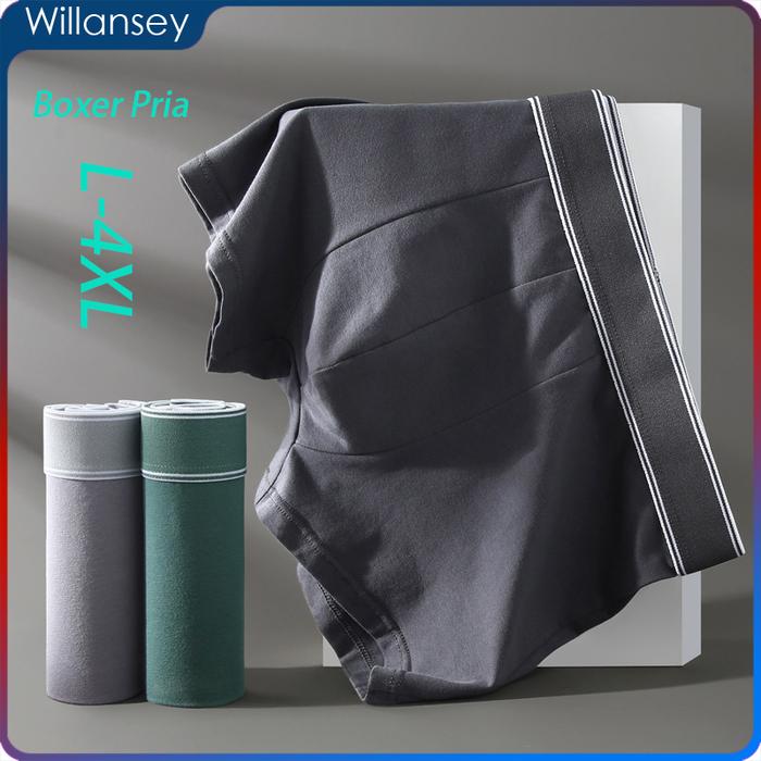 Promo [BARU] Celana Dalam Boxer Pria Katun Solid Color Cotton Underware ...
