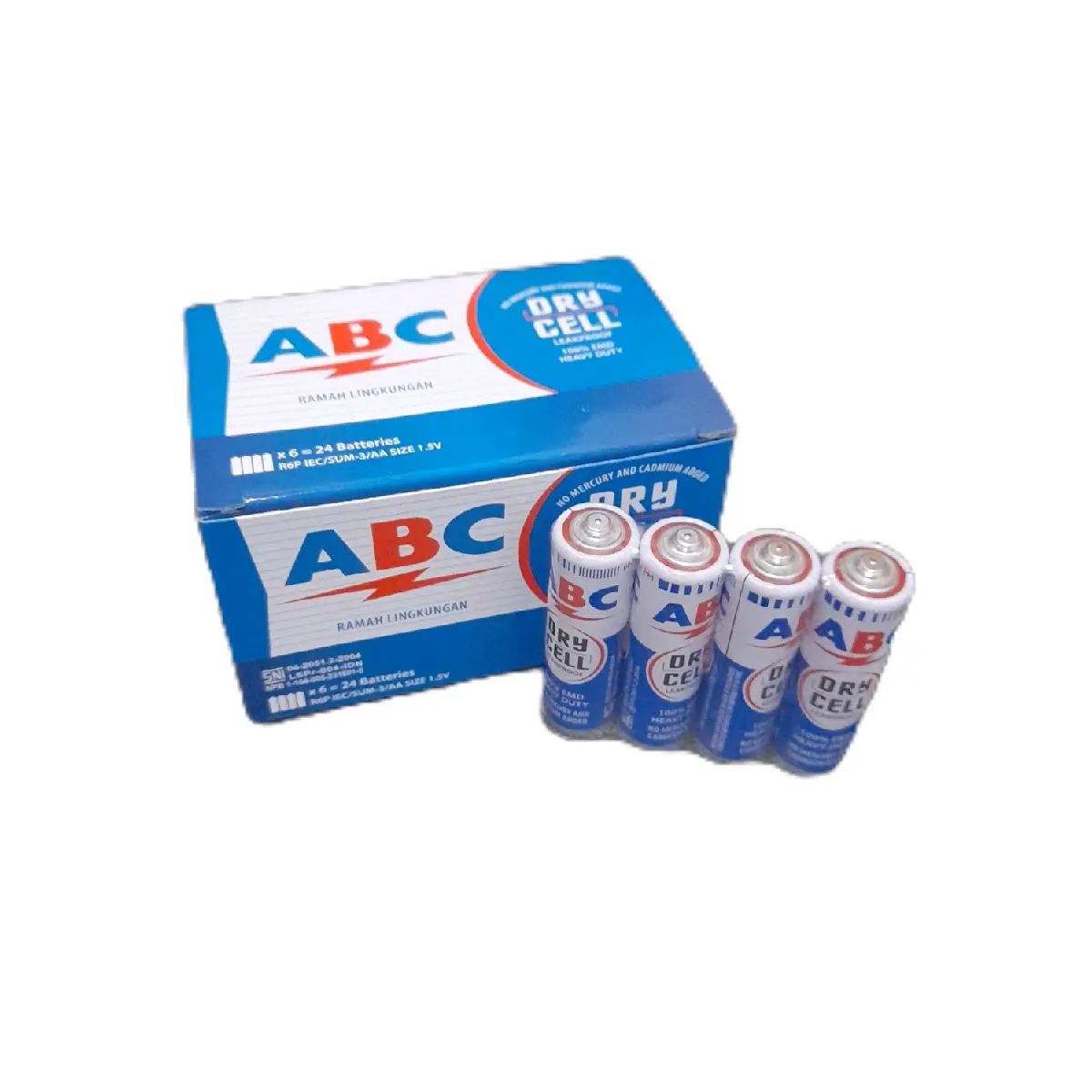 BATERAI ABC BIRU AA / BATRE R6 CARBON ZINC PACK (ISI 4) TERMURAH!!!