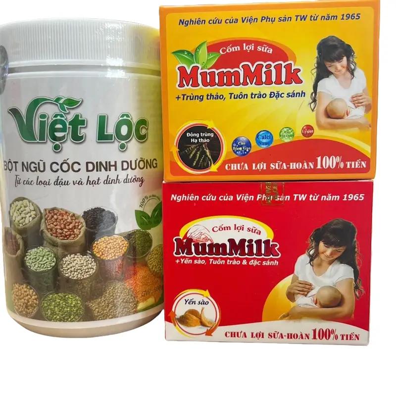 Tặng quà Bột ngũ cốc lợi sữa Việt Lộc + Cốm mummilk - Dành cho bà bầu Ngũ cốc dinh dưỡng - Chính hãng đủ tem mã vạch vitamin mebau