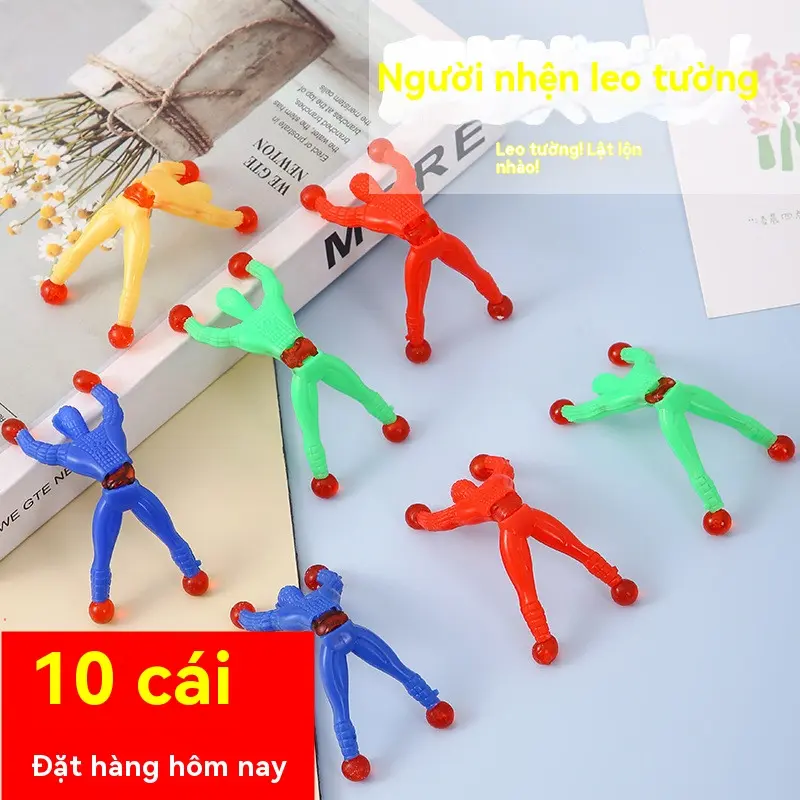 10 trong số đó! Đồ Chơi Nhảy Tường Người Nhện Sáng Tạo, Dính, Để Giảm Căng Thẳng 0