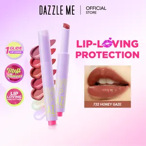 DAZZLE ME Color Chrome Melt To Dew Lip Click Tinted Lip Balm Watery Glossy Serum Lipstick Moisturizing Melting Glossy Lip Finish