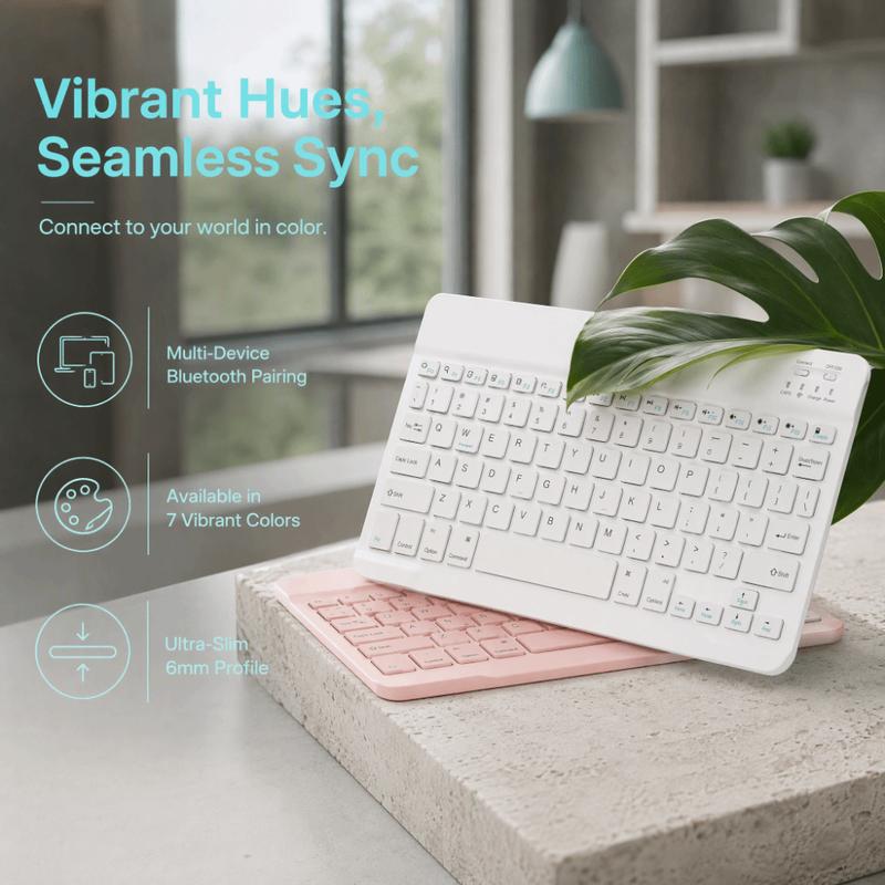 Di động 10 inch Bàn phím mini Có thể sạc lại Kích thước nhỏ Bàn phím Bluetooth…