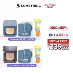 [Exclusive] SOMETHINC [3 PCS] Paket Hooman / Copy Paste Cushion x Hooman Powder Terviral (Cushion x Loose Powder free sunscreen 15gr)