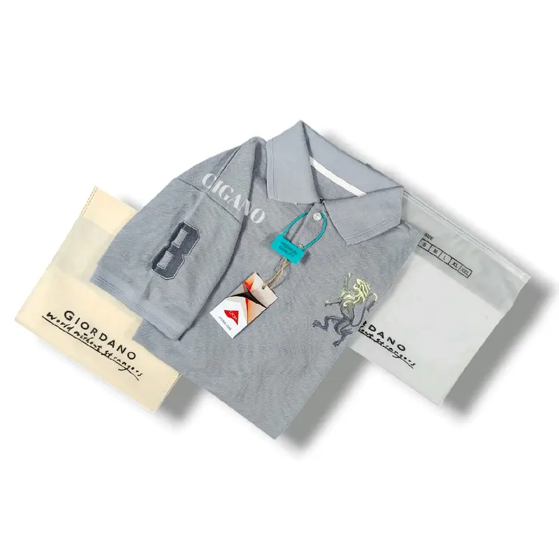Polo Shirt Giordano Full Bordir Lion 3D Kaos Krah Bordir Pria Dewasa 7