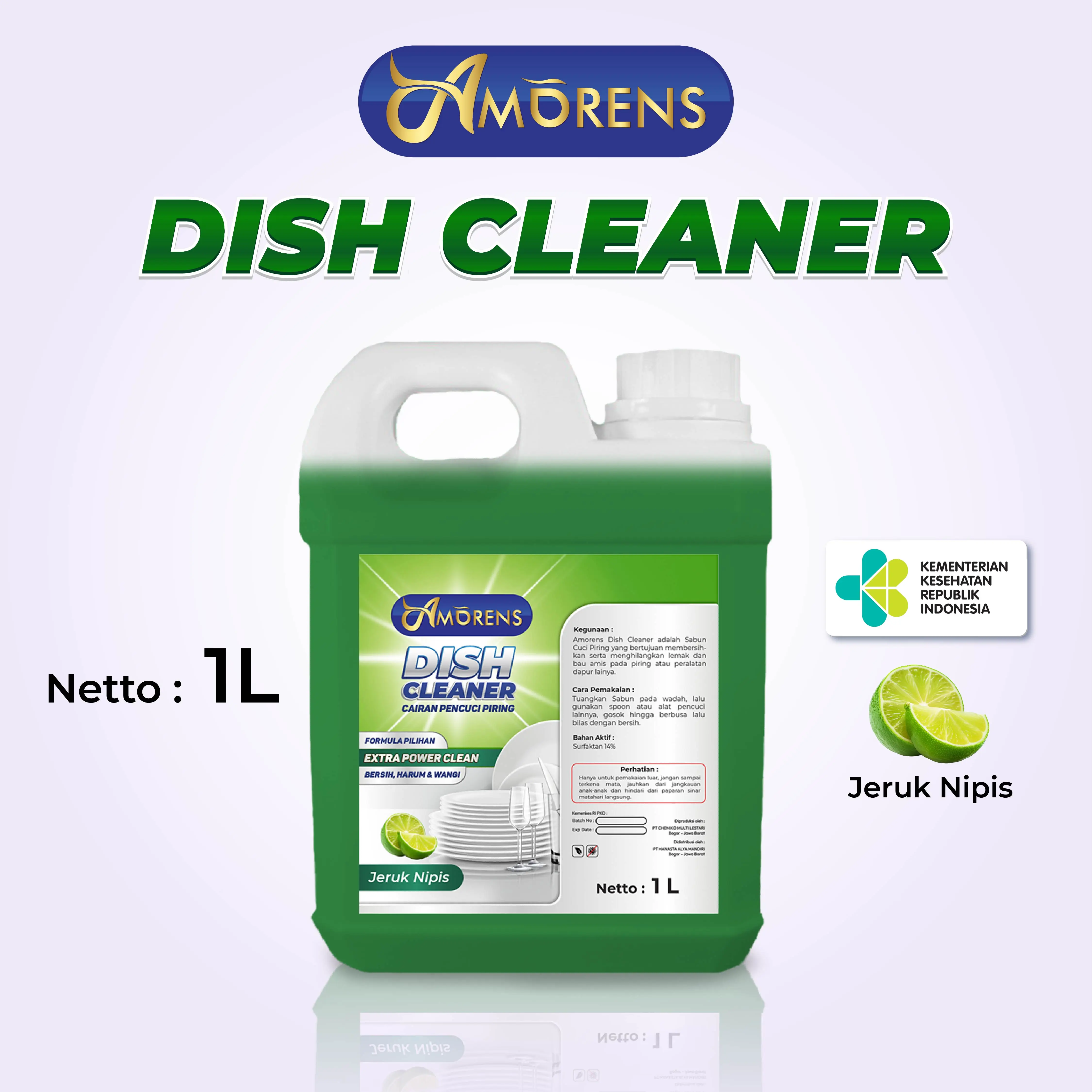 Amorens Sabun Cuci Piring 1 Liter / Dish Wash / DISH CLEANER Konsentrat Liquid / Sabun Pembersih Lemak di piring [1 Liter] pembersih serbaguna