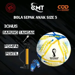 bola kaki sepak bola bola sepak anak logo pildun kuning size 5 outdoor ball bonus pompa Pentil sarung tangan ball Kaki