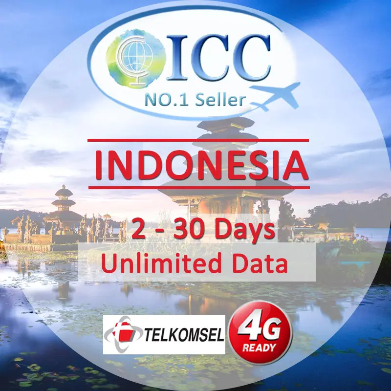 ICC SIM Card - Indonesia 2-30 Days Unlimited Data SIM Card(Telkomsel Network)