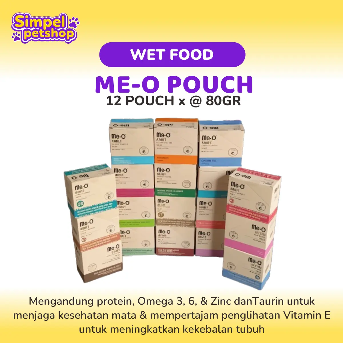 MEO POUCH 1 DOS ISI 12 pcs all varian KITTEN DAN ADULT - makan kucing basah / wet food