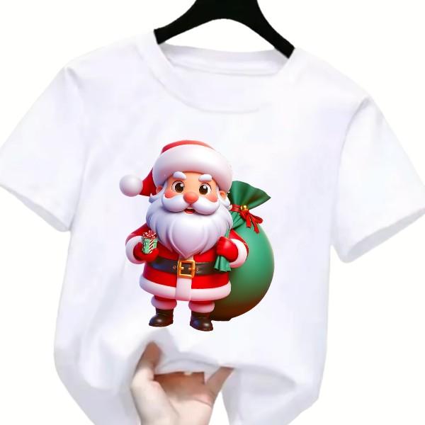 Product Introduction of kaos atasan anak laki laki perempuan motif Santa Claus terbaru edisi Merry Christmas bahan katun t-shirt santai fashion 2
