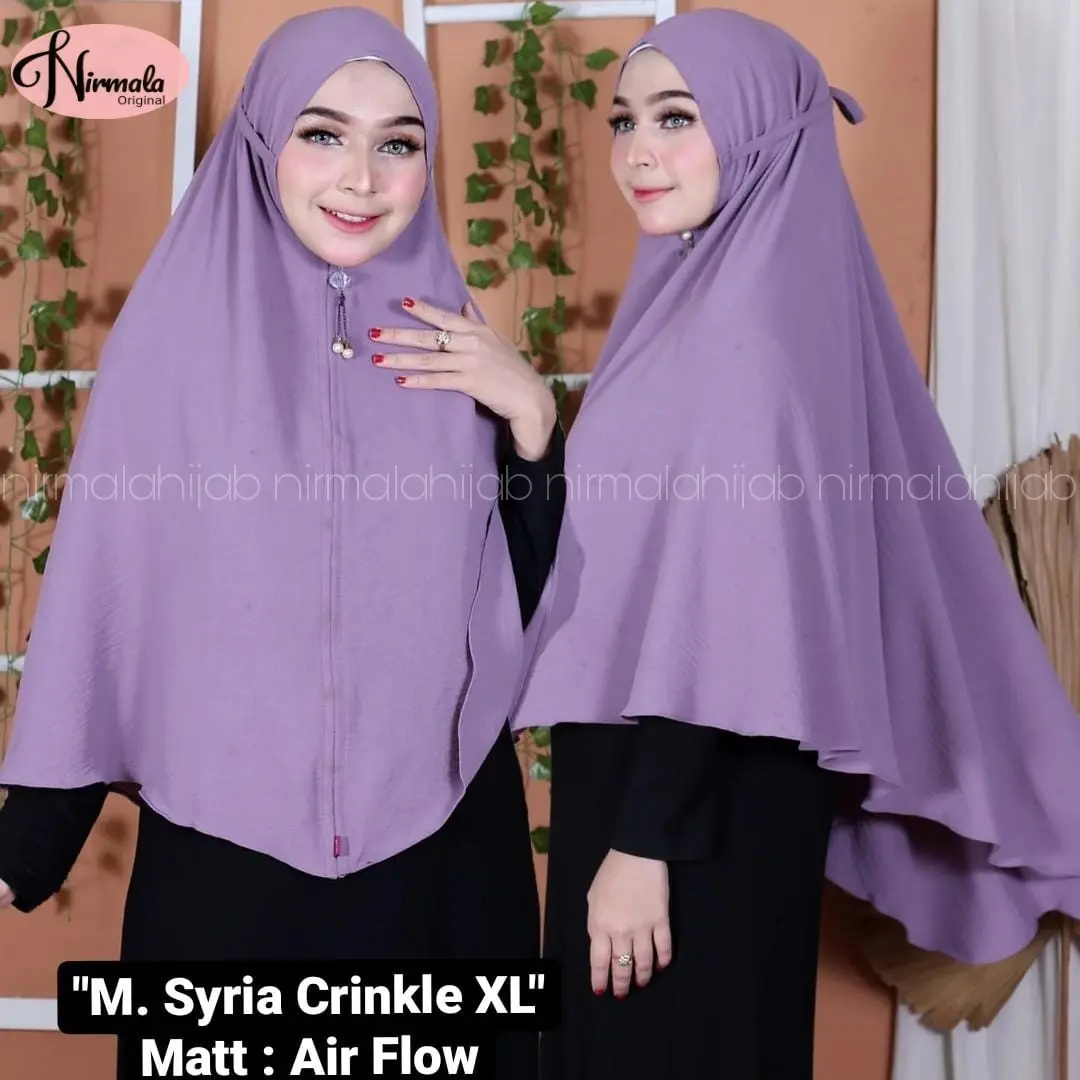 Khimar bergo tali crinkle Airflow size XL