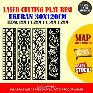 Ornament Pagar Laser Cutting Plat Besi Ukuran 30X120CM | TEBAL 1MM 1.2MM 1.5MM 2MM