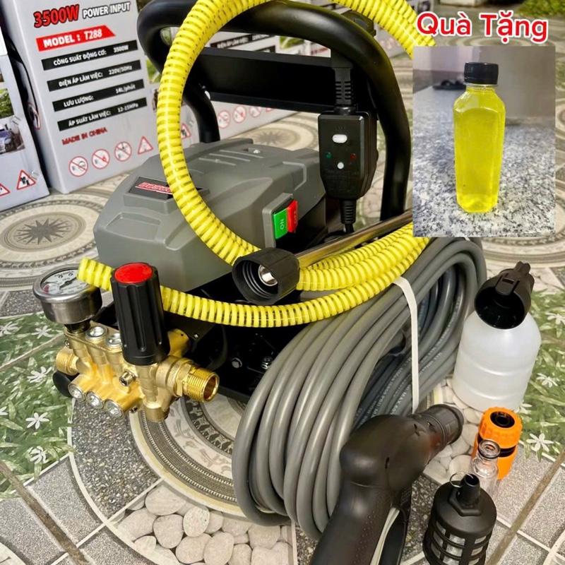    BH 24 THÁNG   Máy rửa xe mini - Máy rửa xe áp lực cao BOSCOM T288 - Lõi Đồng  dây dài 15m. Chuyên rửa xe  sân vườn  chuồng trại 