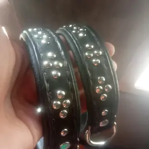 kalung anjing murah bahan kulit asli P.45cm L.3cm