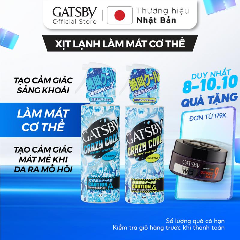 GATSBY Xịt lạnh làm mát cơ thể Body Water 170ml