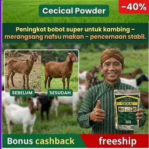 Cecical 1 kg - Produk peningkat bobot super untuk kambing, merangsang nafsu makan – membantu kambing makan dengan baik, pencernaan stabil – peningkatan bobot yang aman, membantu kambing mencapai bentuk tubuh standar sebelum musim penjualan