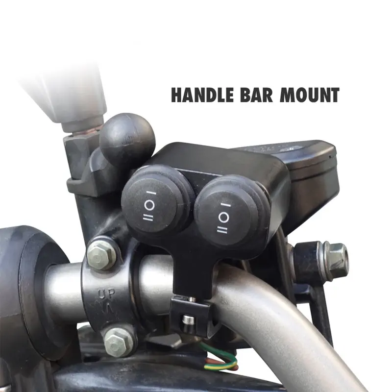 Switch bar tangan motor, dual 2-wire 2-gear aluminium alloy switch 6