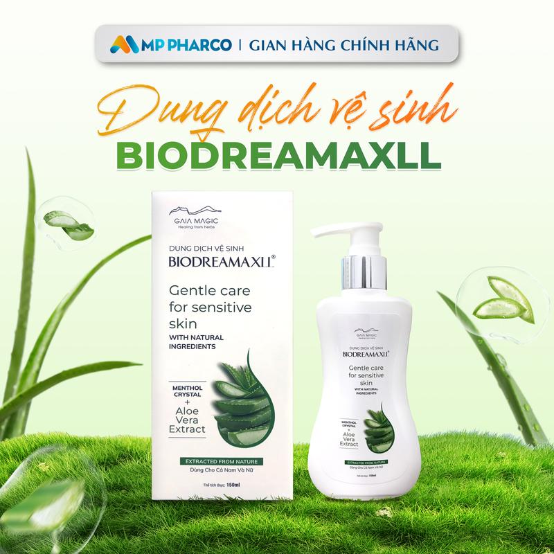 MP05 Dung Dịch Vệ Sinh Phụ Nữ Biodreamaxil Hỗ Trợ Làm Sạch Dịu Nhẹ Hương Nước Hoa Thơm Mát Cuốn Hút Chai 150ml Không Chất Tạo Màu Chiết Xuất Thiên Nhiên Không Xà Phòng