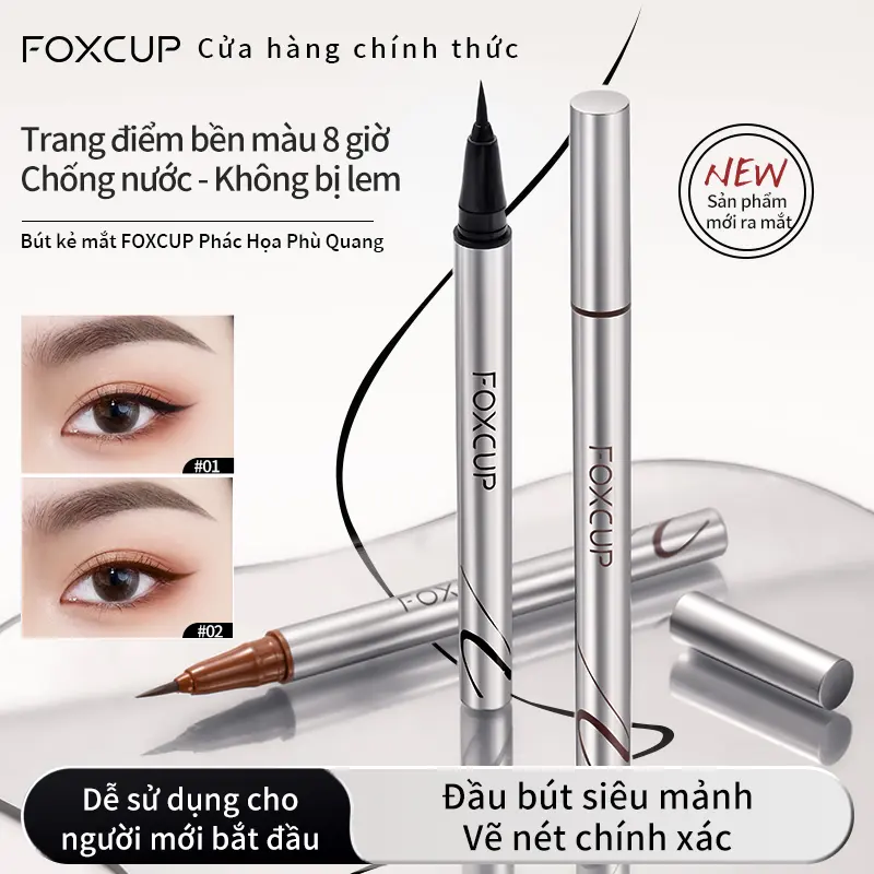 【COD】FOXCUP Bút Kẻ Mắt Dạng Nước Không Trôi, Chống Thấm Nước, Chống Mồ Hôi, Lâu Trôi, Thân Thiện Với Người Mới Dùng, Hàng Chính Hãng【Giao hàng siêu tốc】
