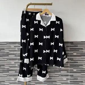 (Ld 120 Dan 140) Baju One Set Setelan Wanita Atasan Tangan Panjang Celana Panjang List Kombinasi Berkerah Rayon Premium Super Jumbo Motif