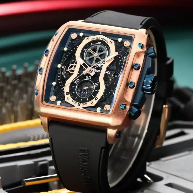 Buy Get !!! Evans Jayden Jam Tangan Pria 9550 Rubber Silicon