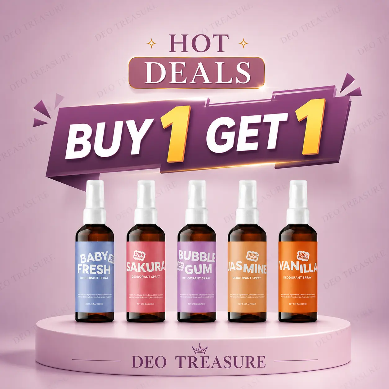 BUY 1 GET 1 FREE [DAPAT 2 PCS] DEODORANT SPRAY NATURAL VIRAL 60ML MENGATASI BAU BADAN DAN KERINGAT BERLEBIH - NATURAL DEODORANT Tawas Ketiak Wangi Bunga Wanginya