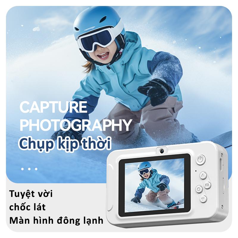 LOOPPOINT Máy ảnh kỹ thuật số Chụp ảnh & Video CCD HD 2.4IPS Màn hình 8x Zoom Mini Pocket Camera cho sinh viên Quà tặng 5