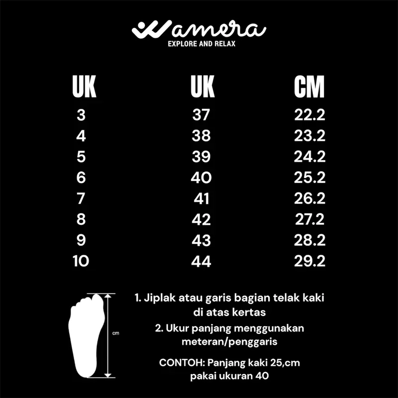 SANDAL WAMERA - Moonlight Black White Sandal Slop Pria&Wanita Sandal Slide Santai Unisex 8