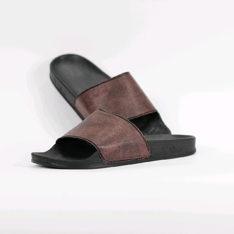 Vignes Sandal Slop Slip On Slide Unisex - Ivy Pattern Brown 5