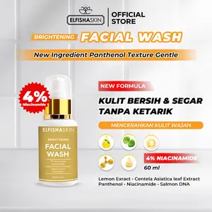 [COD] Elfishaskin Brightening Facial Wash Sabun Cuci Muka Pencerah 60ml (Niacinamide 4%, Salmon DNA, Centella Asiatica,Panthenol) - Bersihkan Pori Hingga Mendalam, Segar & Mengatasi Wajah Kusam