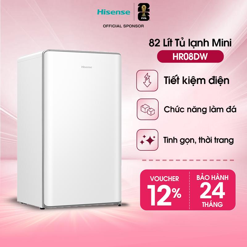 Tủ lạnh mini có ngăn đá Hisense 82 lít HR08DW/HR08DWR Tiết kiệm điện, Giao hàng toàn quốc