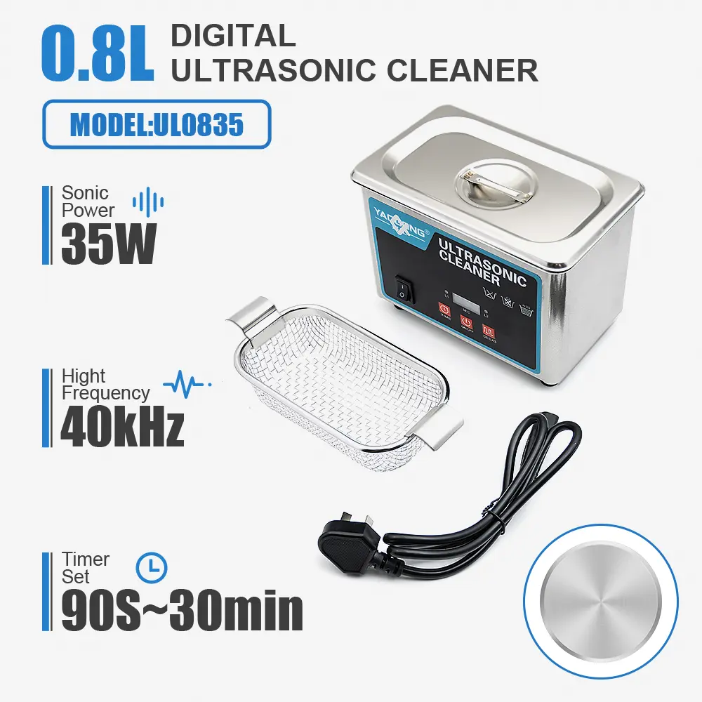 Ultrasonic Cleaner 35W 8L Household Knob Stainless Steel Basket 220V-240V Ultrasound Cleaning For Denture Watches Glasses