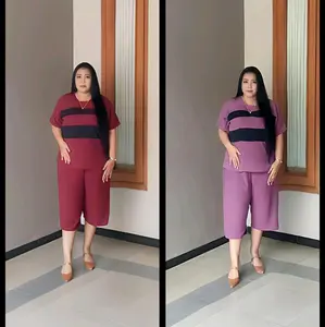 Paket hemat isi 2pc Setelan Salur Jumbo LD 130 Crinkle airflow