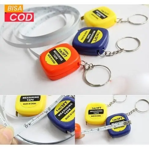 Meteran Mini Portable 1M Gantungan Kunci Meteran Alat Ukur Multifungsi | AIO