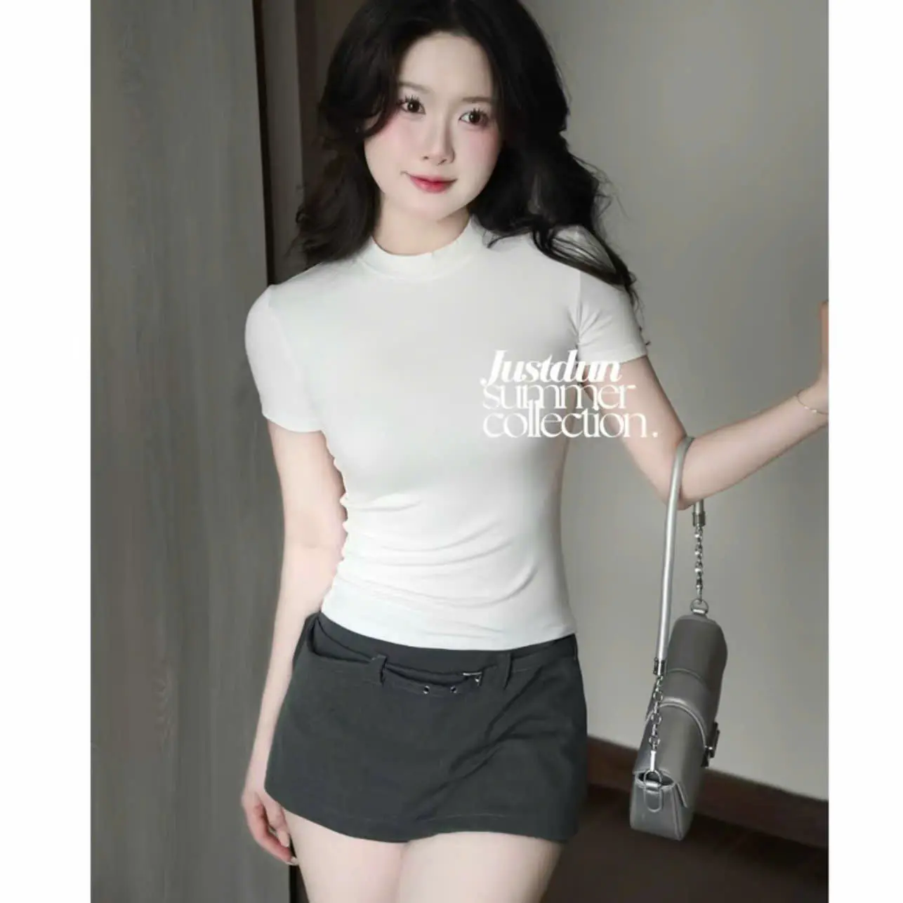 (CÓ BIGSIZE) Mã 02-Áo thun nữ ôm body cổ tròn, tay ngắn, cotton mát mịn co giãn 4c. | BigBuy360 - bigbuy360.vn