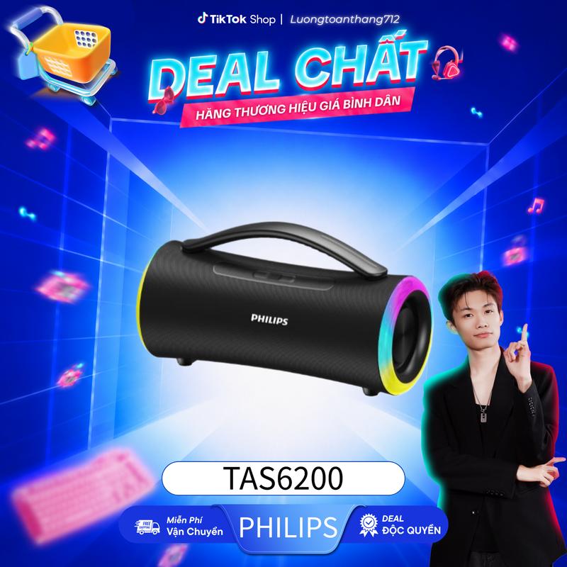 [PHILIPS X LƯƠNG TOÀN THẮNG] Loa Bluetooth Philips TAS6200 – Công suất lớn 40W | 6h phát nhạc | Sạc Type-C | Âm bass mạnh mẽ