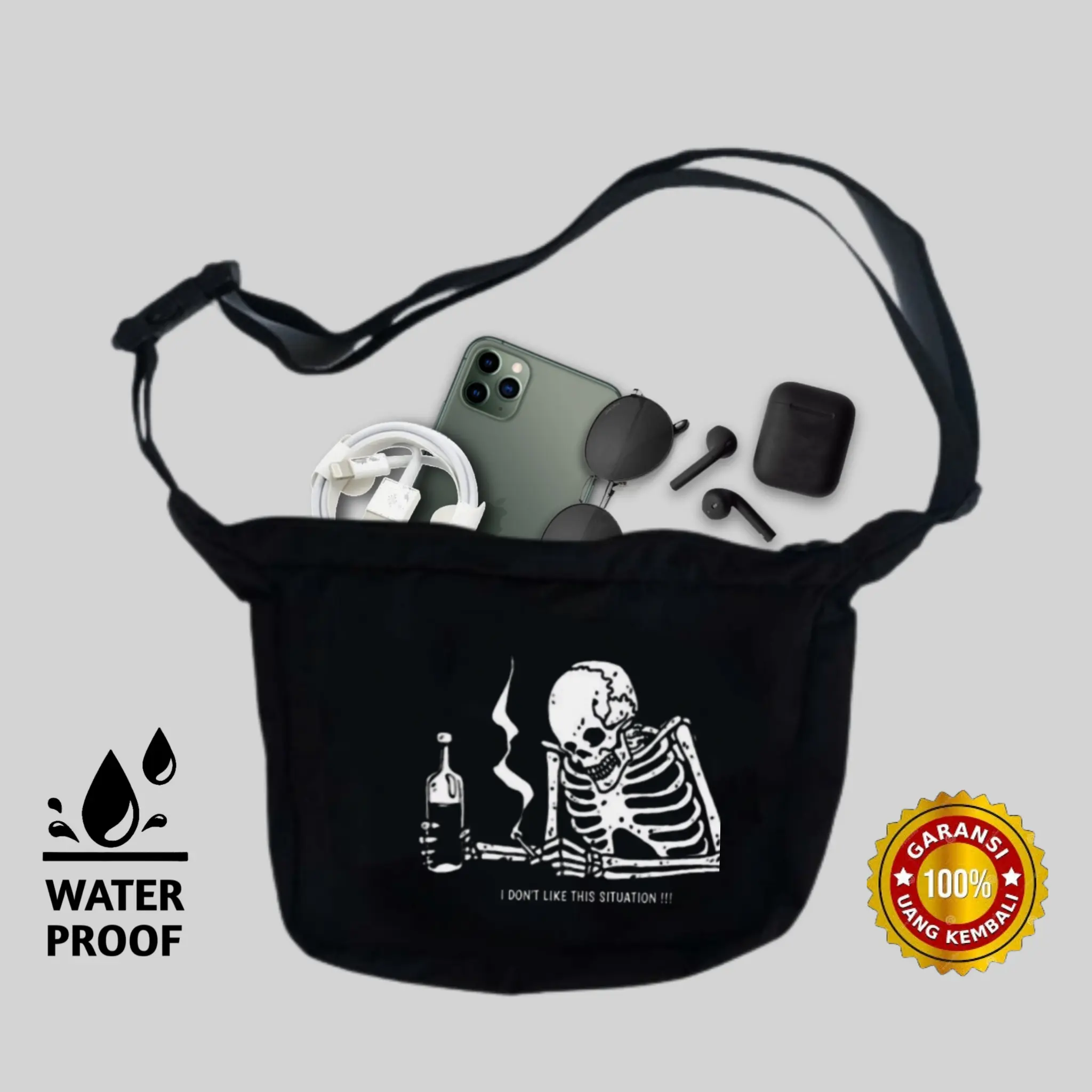 Tas Selempang Pria Streetwear - Cocok untuk Traveling, Hangout, dan Nongkrong - Cowok
